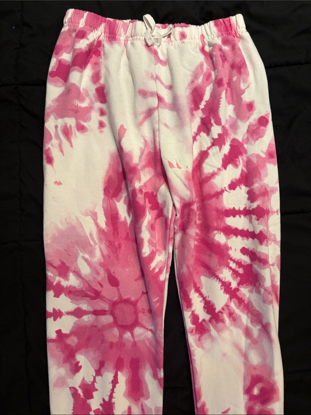 Kids Girls XL 14 Pink & White Tie-Dye Lounge Pants Jogging Pants Comfy